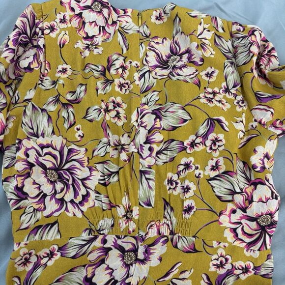 Kachel x Anthropologie Thea Maxi Dress Womens 4 Gold Floral Print Viscose - Picture 10 of 11